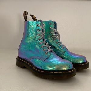 Doc Martens Pascal 1460 boots Iridescent blue Mermaid women’s size 6 / size 37